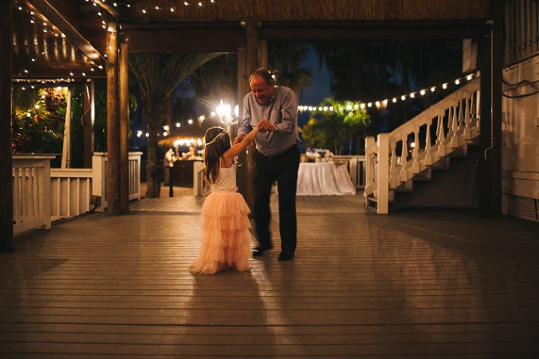 little girl dancing with dad paradise cove orlando