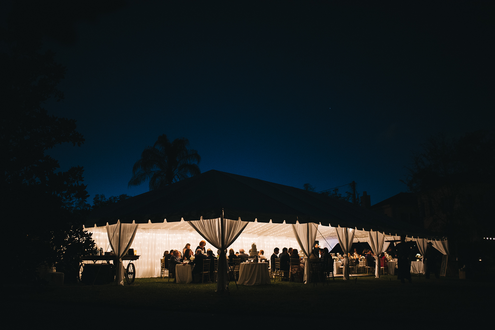 reception tent at peachtree house orlando