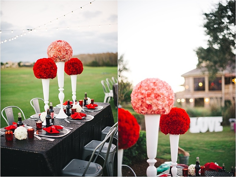 wedding inspiration red black white outdoors