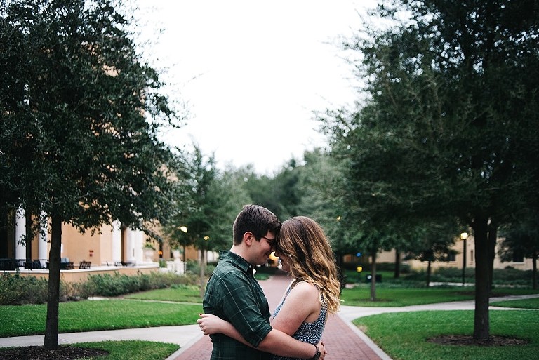 happy candid engagement session rollins college winter park