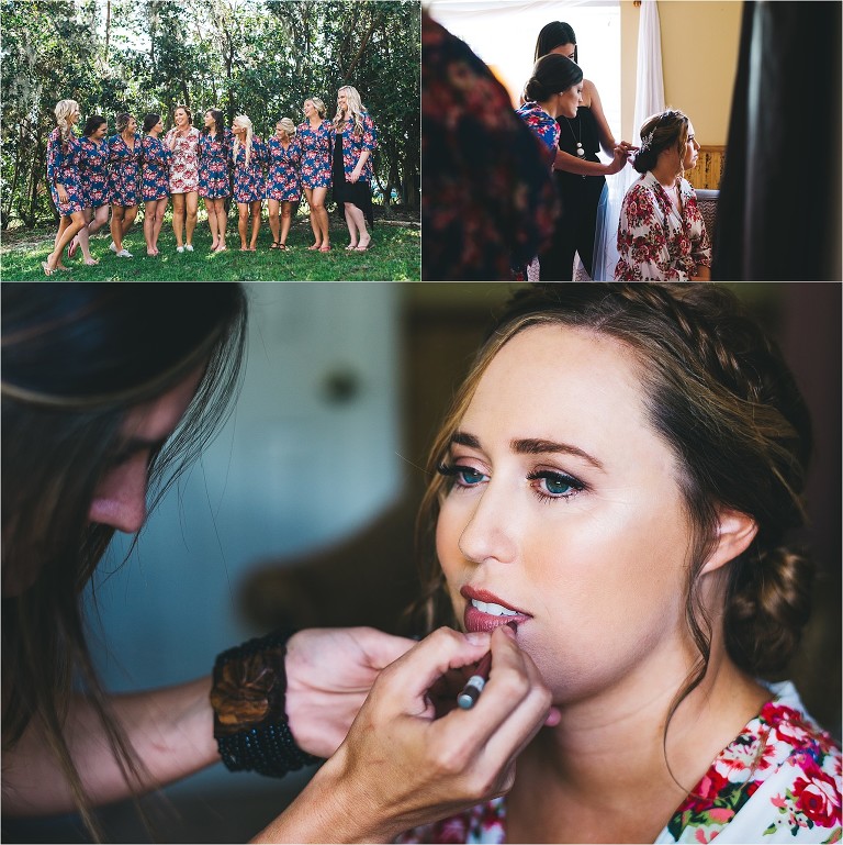 bridal party getting ready and portraits