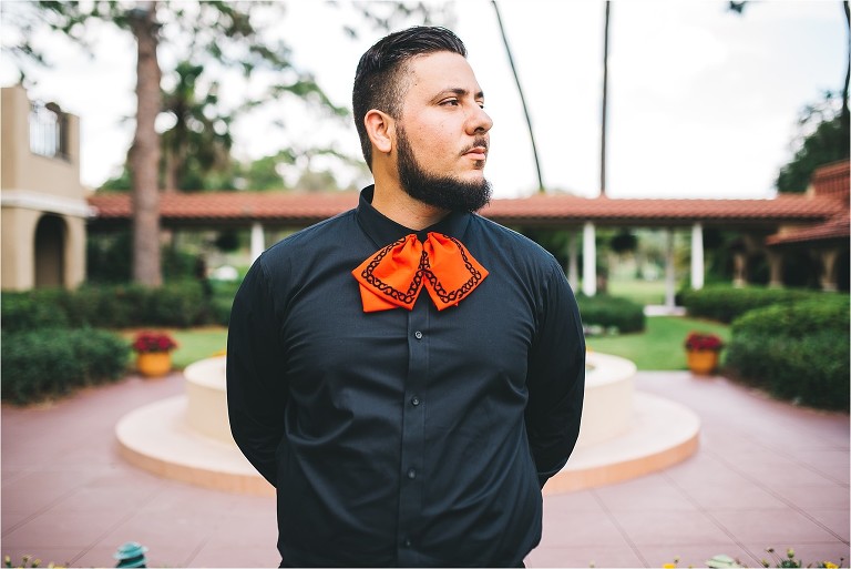 day of the dead themed wedding groom