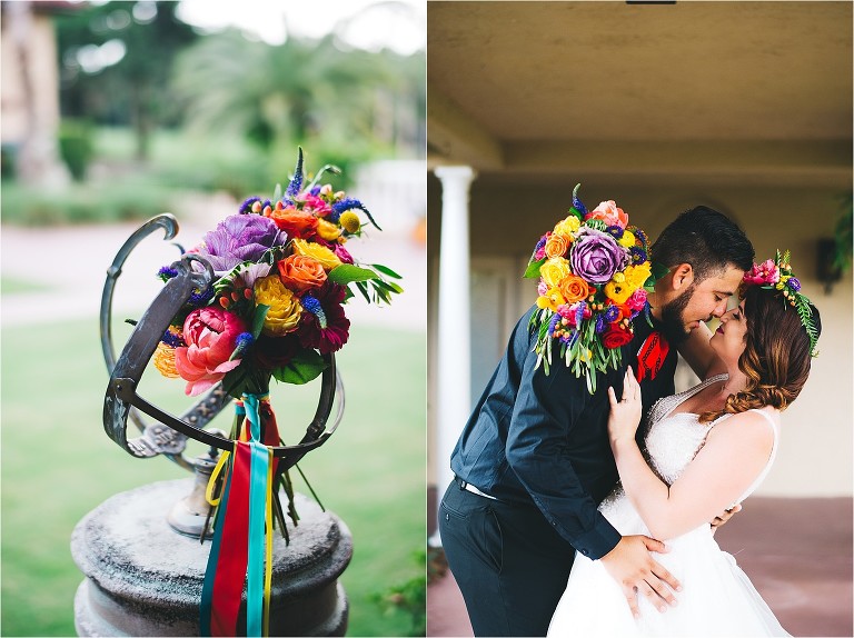 colorful wedding in howey in the hills