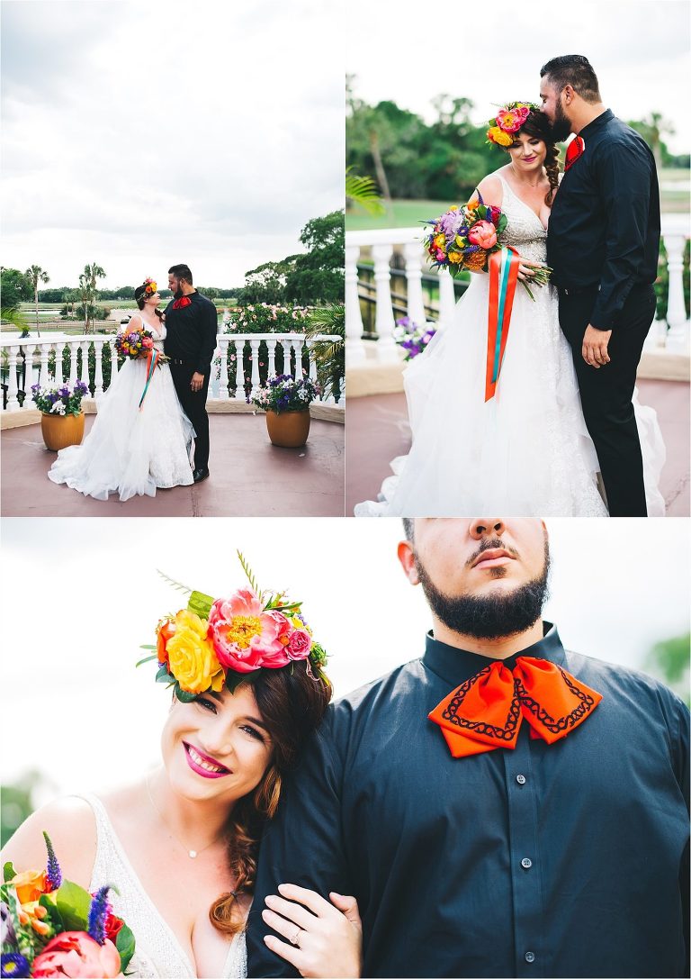 bride and groom day of the dead wedding inspiration