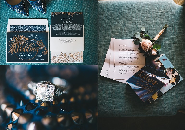 navy Marsala and gold wedding details