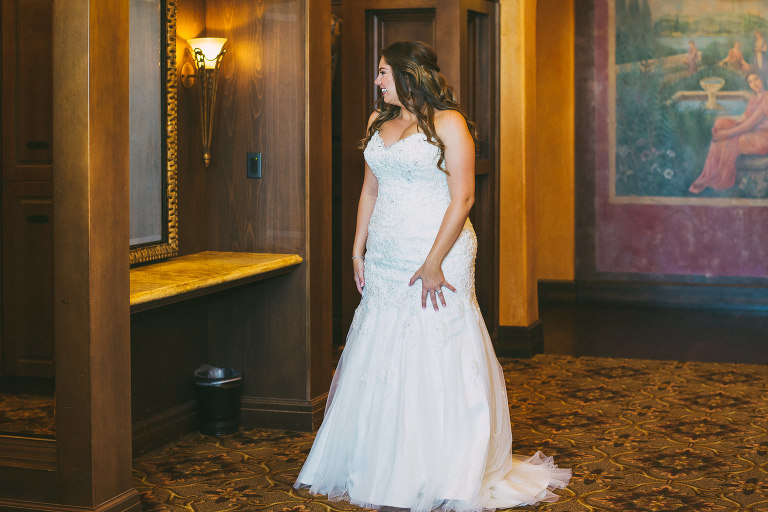 bride in her dress bella collina