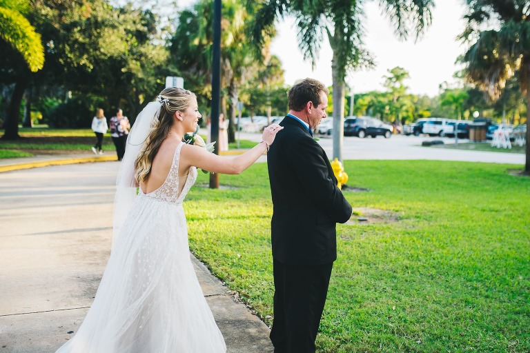 father daughter first look wedding day