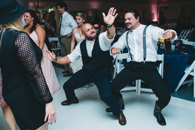 funny groomsmen on the dance floor