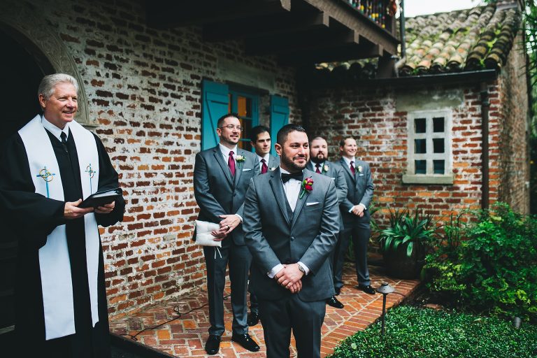 groom seeing bride for the first time during ceremony