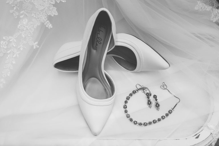 white wedding high heels